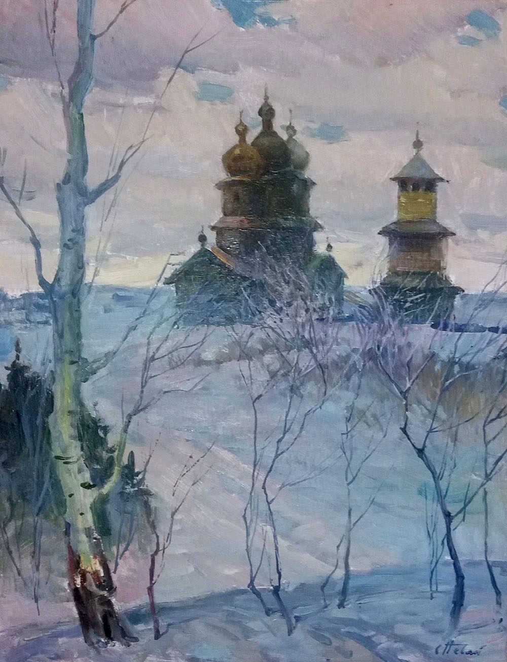 С. Нечай. «Церква у Плугові». 1992. Полотно, олія